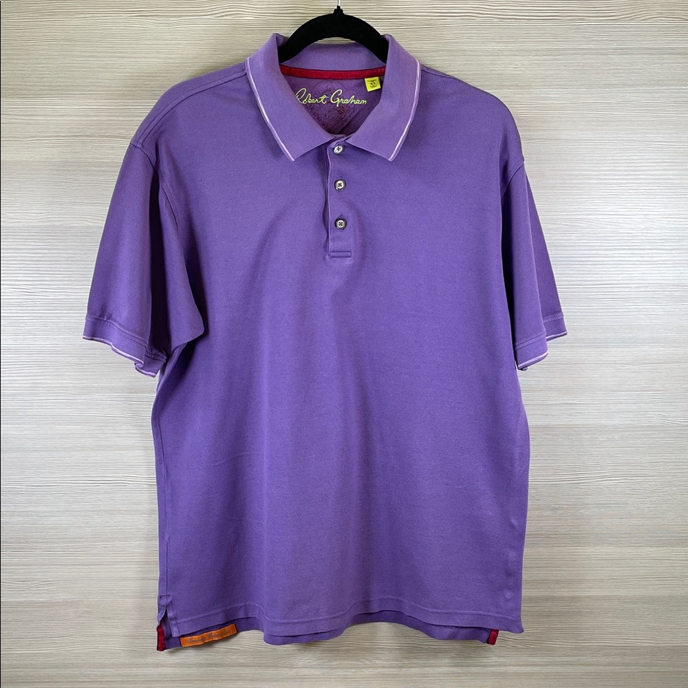 Robert Graham Men’s Purple Golf Polo Shirt Size XL
